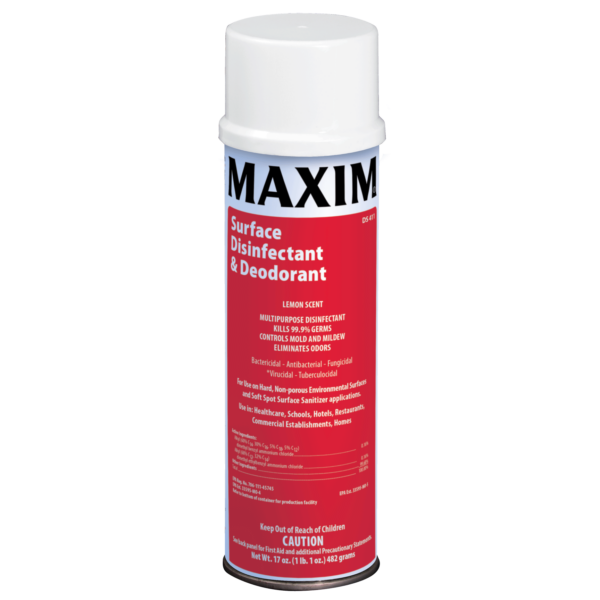 Maxim Surface Disinfectant and Deodorant, 20 oz Aerosol, 12 Cans per Case