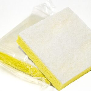 Hotel Size Scrub Sponge Fine White, Individually Wrapped, 3.5" x 3.5" 40 / cs