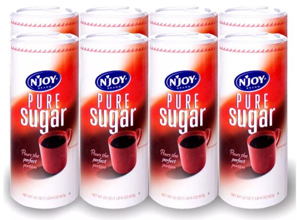 N'Joy Pure Sugar, 22 oz Canister, 8 Canisters per Pack