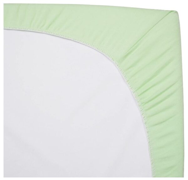 Fitted Portable/Mini-Crib Sheet, 100% Natural Cotton Value Jersey Knit, Light Green, Priced as Each, 6 Each per Carton