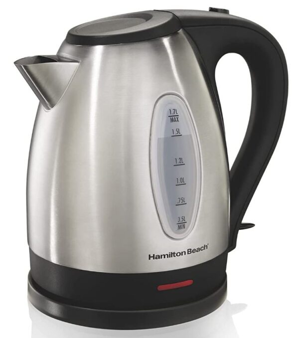 Hamilton Beach Electric Kettle, Stainless and Black, 10-Cup