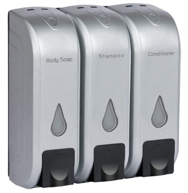 Dispenser for Shower Wall, Shampoo, Conditioner and Body Wash, each