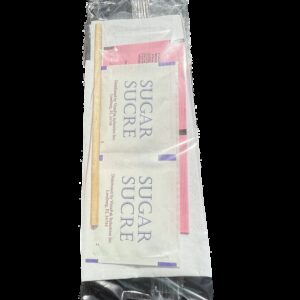 Condiment Kit with Wood Stirrer, 2 Sugar, 2 Pink Sweetener, Napkin - 500 Kits per Carton
