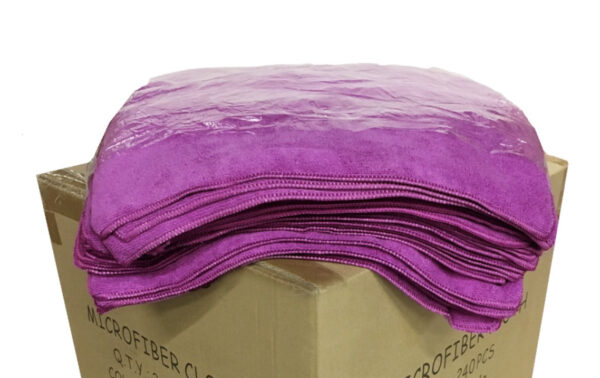 Microfiber Cleaning Cloth, Purple, 16x16, Professional Grade 300 GSM- 24/pk, 10pk/cs