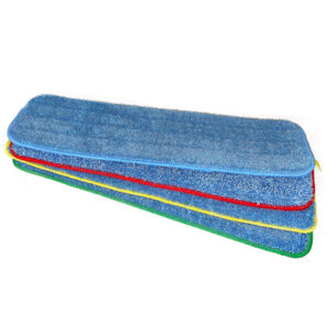 18” Microfiber Looped Flat Mop Pad, 400GSM, Professional Grade, Hook & Loop - 100/case