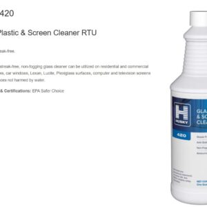 Canberra Husky 420 Glass, Plastic and Screen Cleaner RTU-12 Quarts/Cs