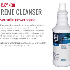 Canberra Husky Cream Cleanser Mild Abrasive Mint Scent-12 Quarts/Cs