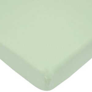 Fitted Portable Mini-Crib Sheet, 24” x 38”, 100% Natural Cotton Value Jersey Knit, Light Green, Each