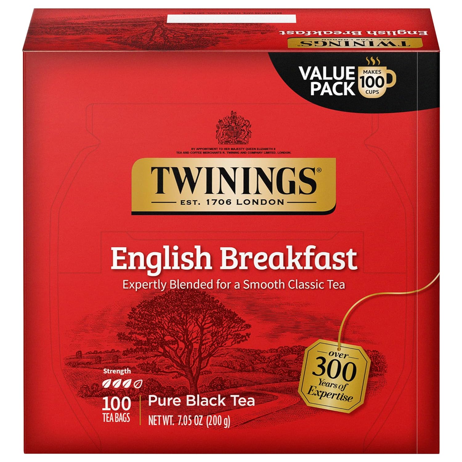Twinings English Breakfast Black Tea - 100/box
